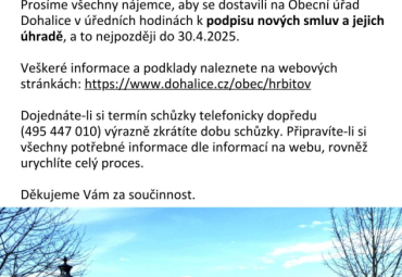 Nové smlouvy o nájmu hrobových míst a úhrada poplatků za hroby na období 2025 - 2034