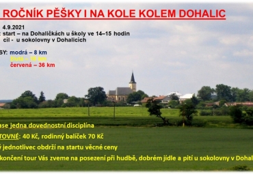 VI.ROČNÍK PĚŠKY I NA KOLE KOLEM DOHALIC